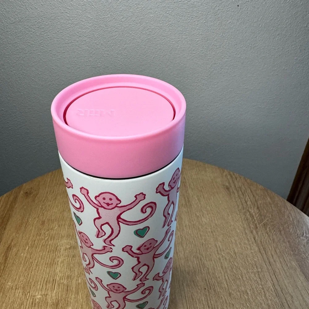Starbucks Roller Rabbit Pink and White Monkey Tumbler - Picture 3 of 5